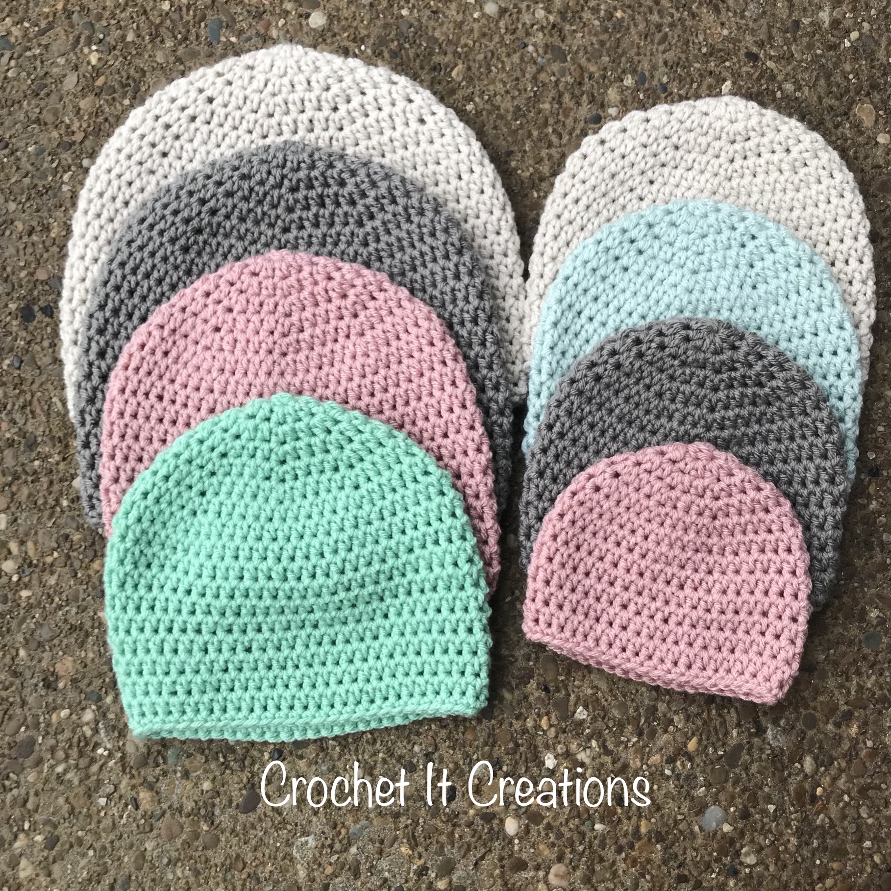 Basic Hat Crochet Pattern in 8 Sizes
