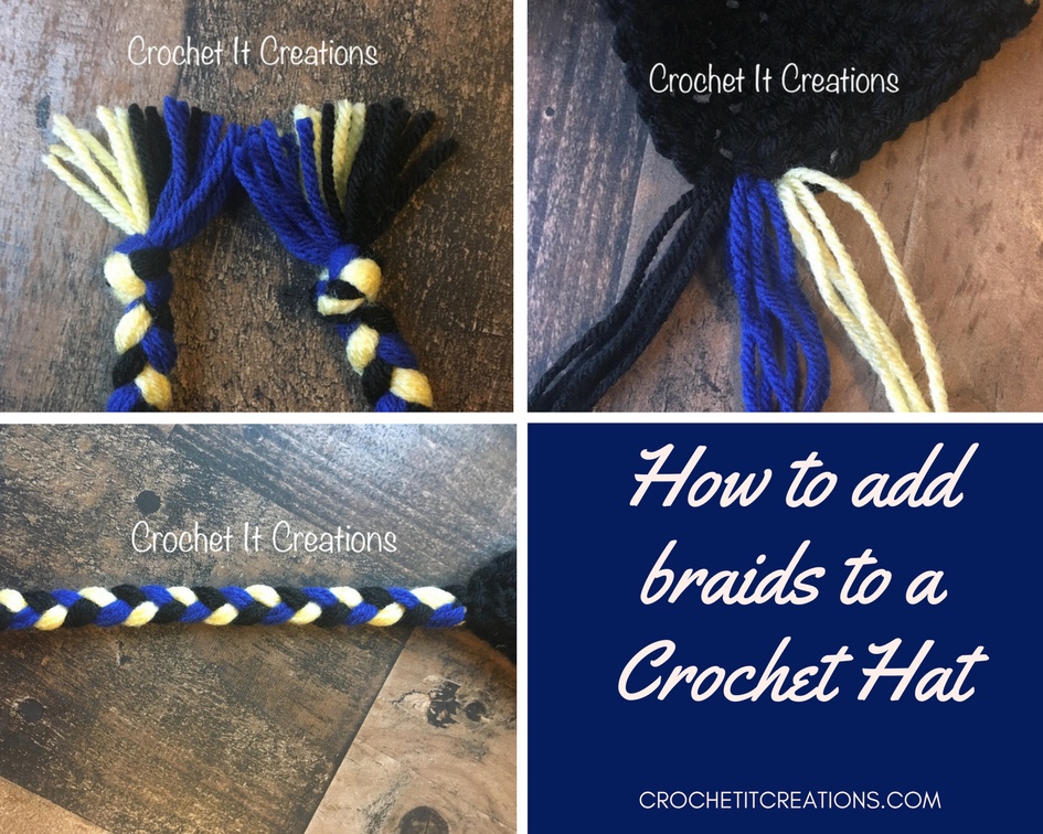 how to add braids to a crochet hat