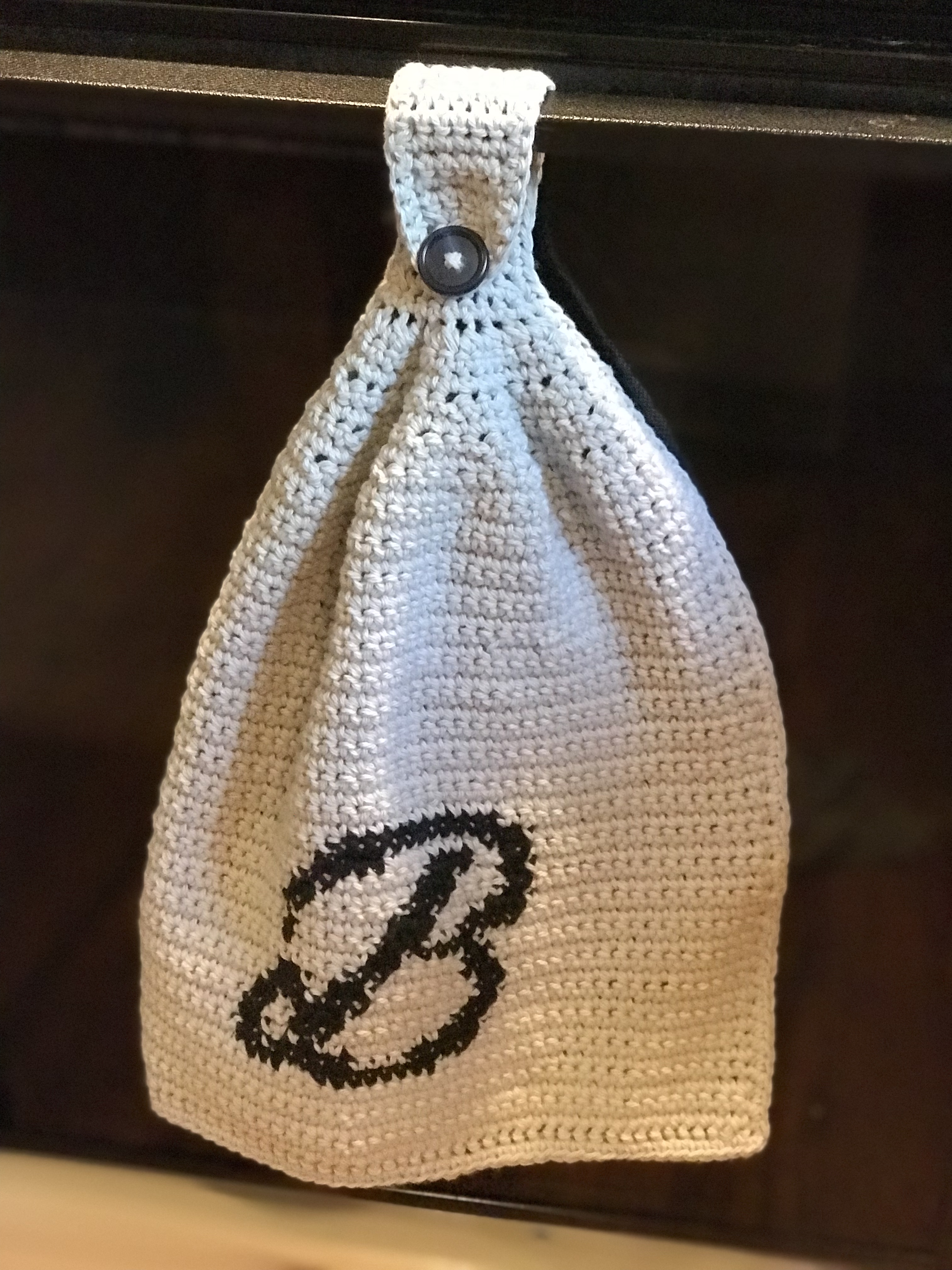 monogram initial hand towel free graph crochet pattern