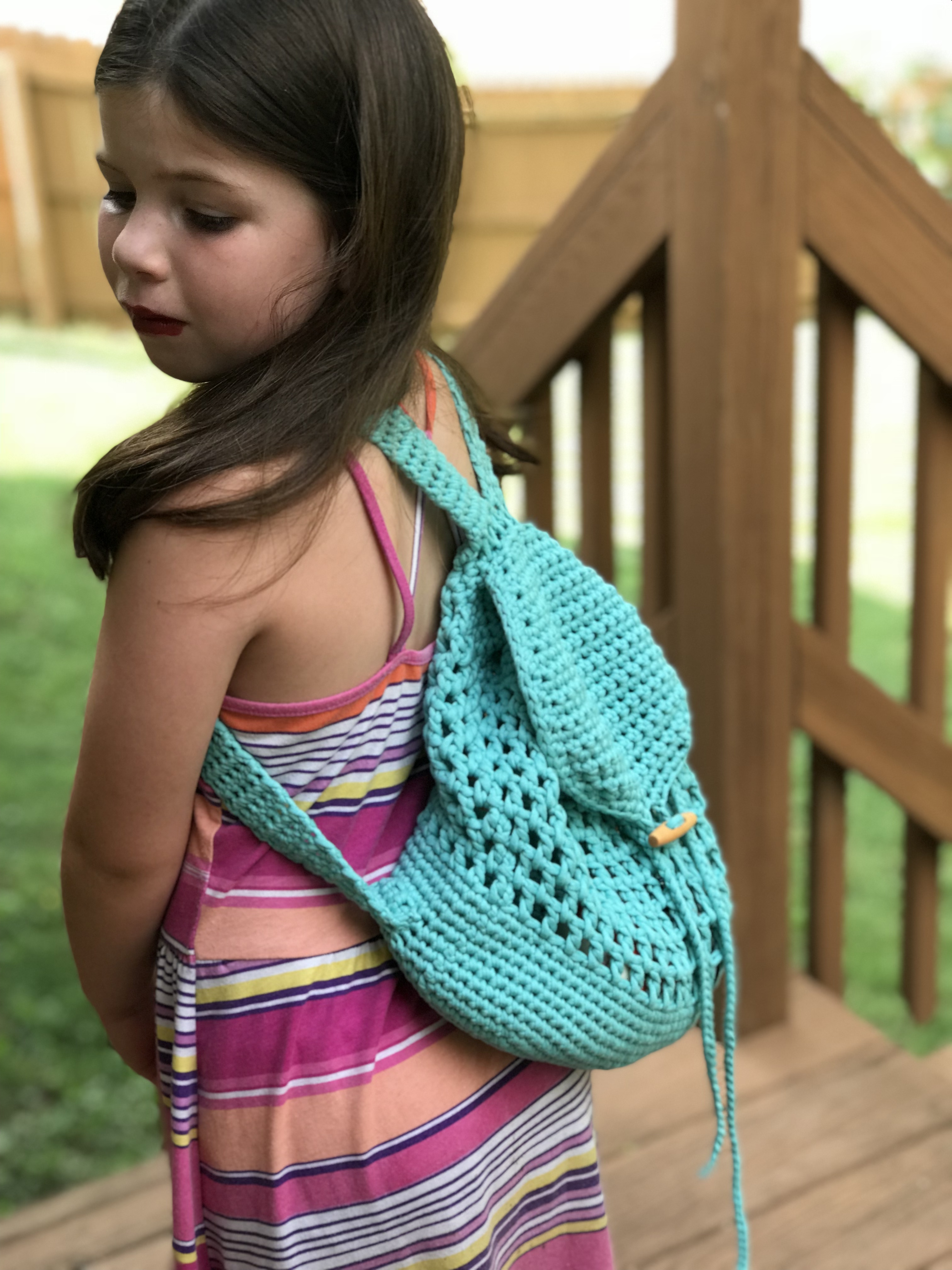 Drawstring Backpack Free Crochet Pattern