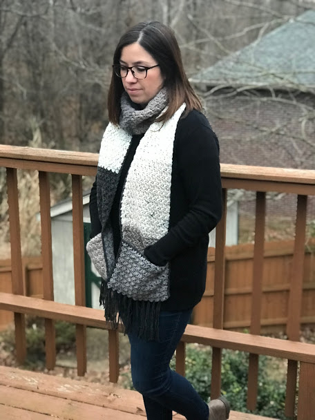 Pocket Scarf Crochet Pattern using 1 Skein of Caron Big Cakes Yarn!