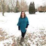 Adult size poncho crochet pattern with textured squares