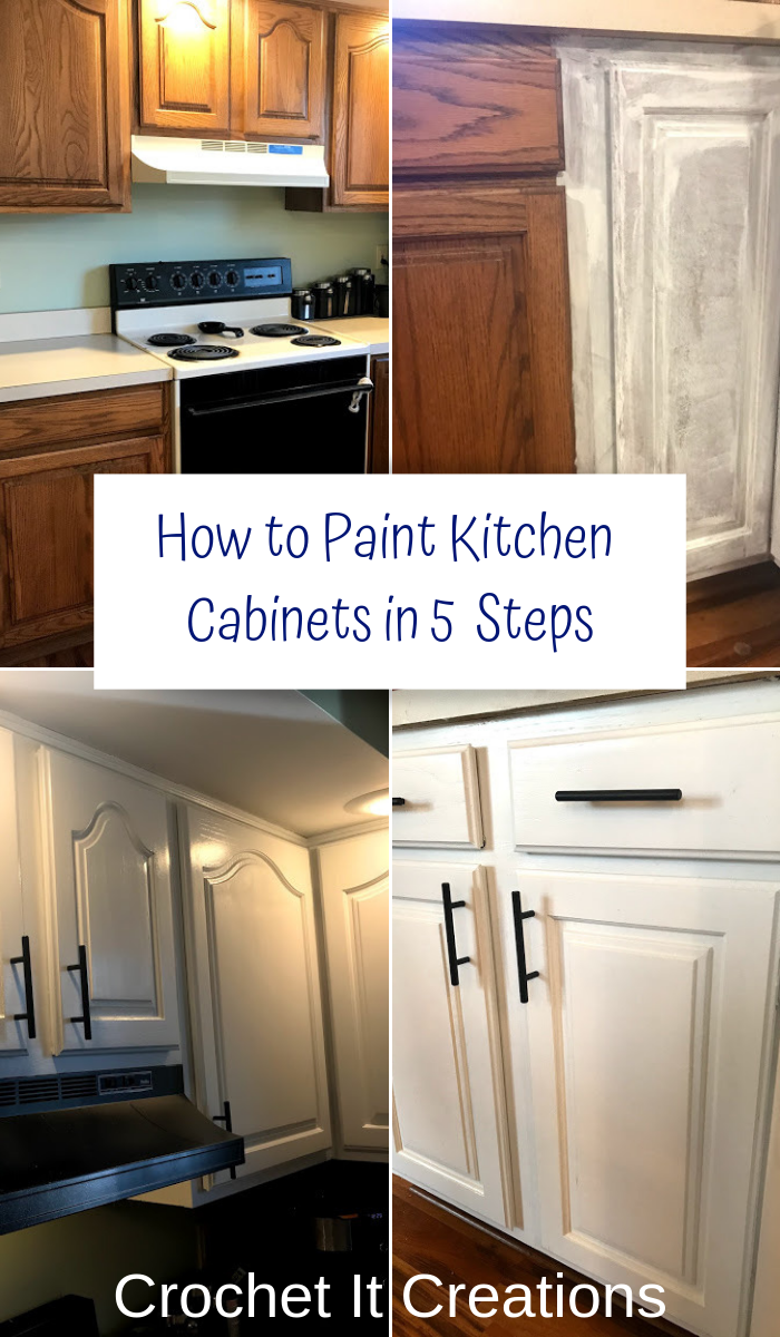 How to Paint Kitchen Cabinets in 5 Steps - Crochet It Creations
