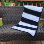 crochet color block granny stripe blanket pattern