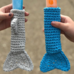 shark or mermaid tail popsicle holder crochet pattern