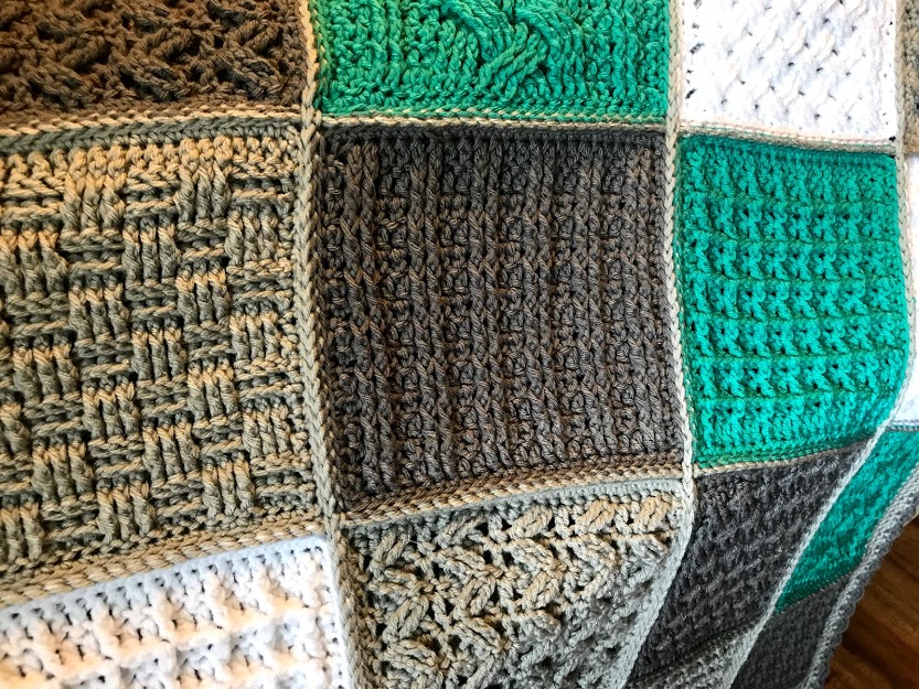 Textured Square Blanket Crochet Along Post Stitches