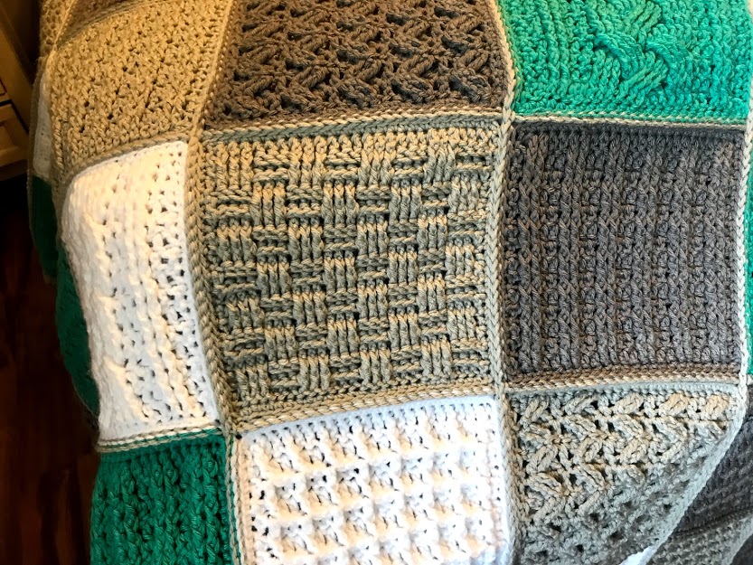 basket weave crochet square blanket crochet along