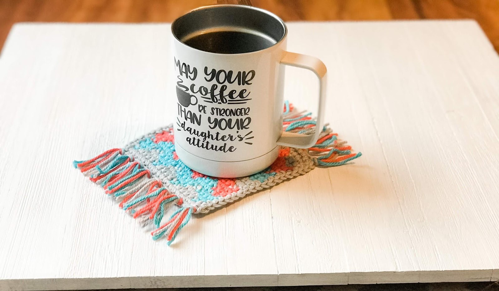 zig zag mug rug coaster crochet pattern