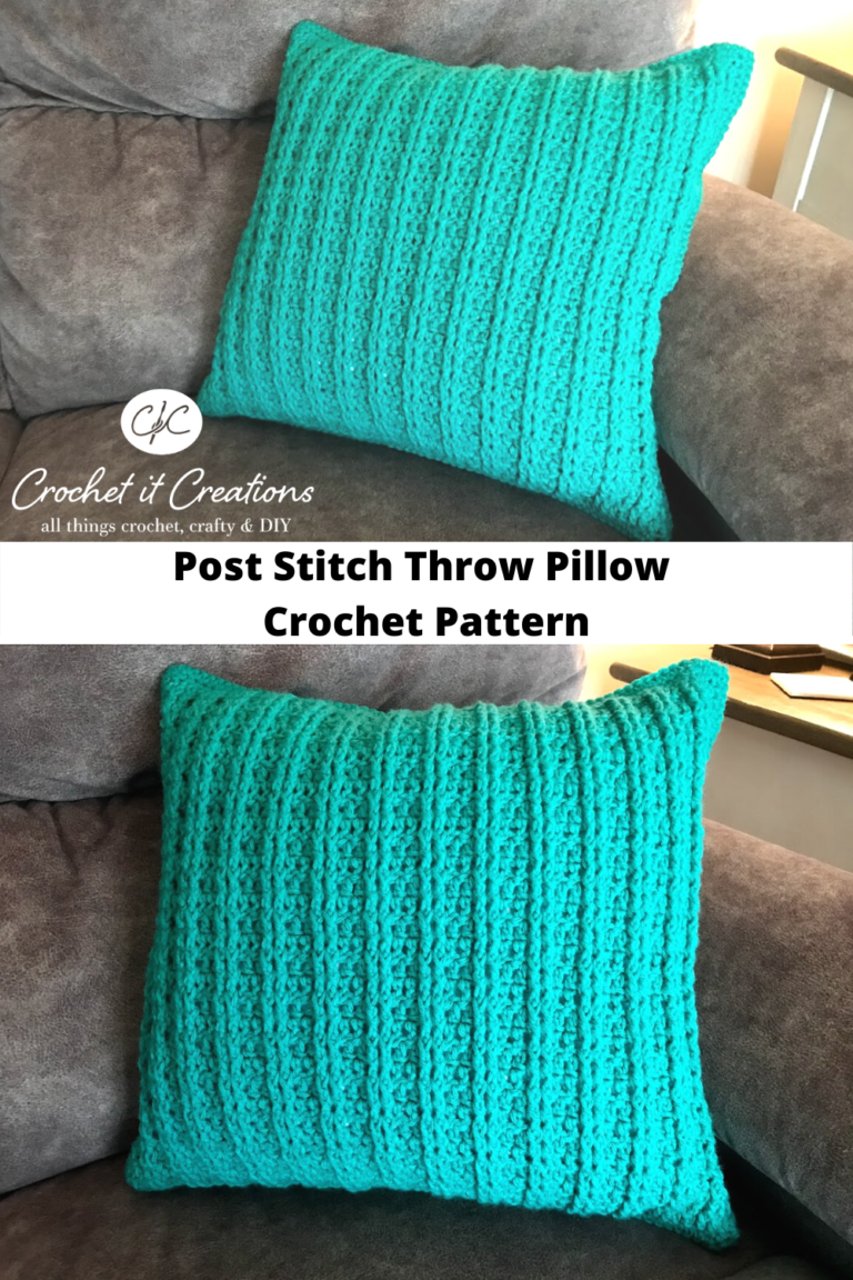 Post Stitch Throw Pillow Crochet Pattern - Crochet It Creations