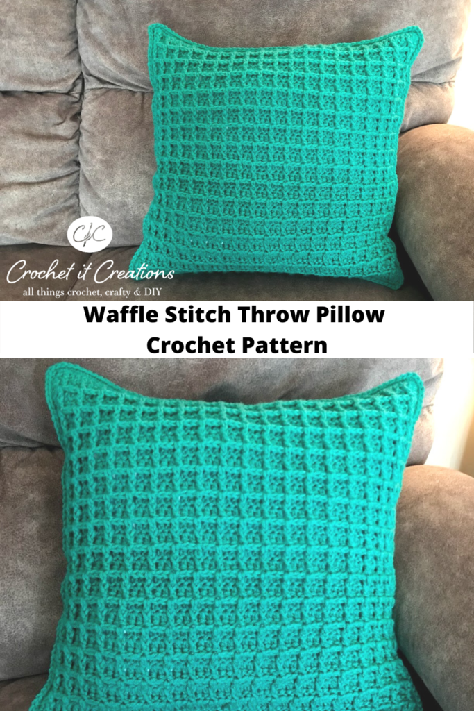 Waffle Stitch Throw Pillow Crochet Pattern - Crochet It Creations