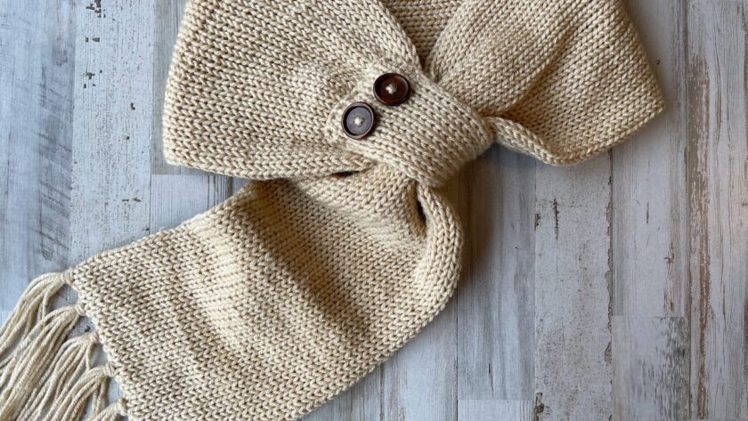 circular knitting machine button scarf